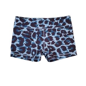 IAB MFG Women's Blue Leopard Workout‎ Crossfit Training Shorts Size 14